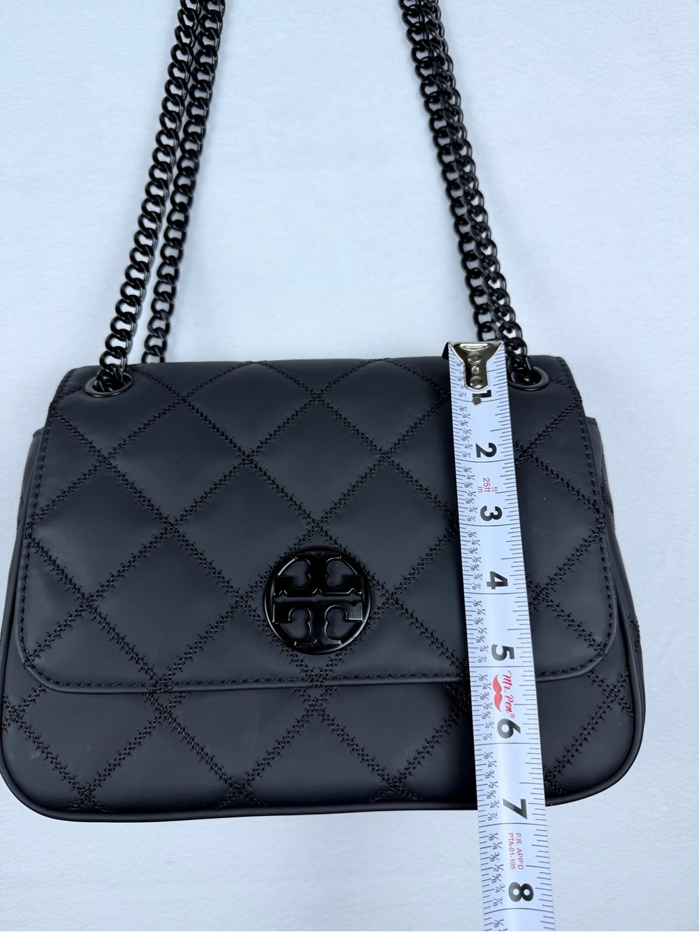 Tory Burch Black Quilted Leather Convertible Chain Shoulder Bag Crossbody Purse - Picture 13 of 16